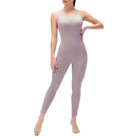 Combinaison de yoga pour femmes avec poches Leggings sans manches dos ouvert Body d