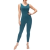 Combinaison de yoga pour femmes avec poches Leggings sans manches dos ouvert Body d