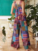Combinaison femme avec poches sans manches jambes larges salopette grande taille