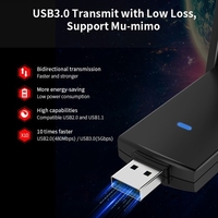 COMFAST CF-924AC Carte réseau sans fil USB double bande Gigabit Adaptateur WiFi USB 1300 Mbps Transmission stable à faible latence à haute vitesse