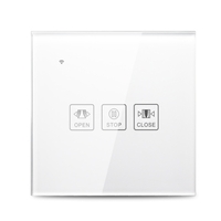 Commande vocale du panneau de commande tactile en verre avec commutateur à rideau intelligent Wi-Fi Compatible avec Alexa Google Home APP Control