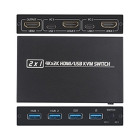 Commutateur KVM HDMI / USB 2-en-1 AIMOS AM-KVM 201CL Prise en charge HD 2K * 4K 2 hôtes partagent 1 ensemble moniteur / clavier et souris