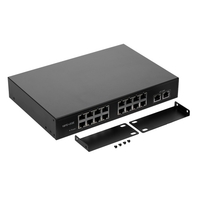 Commutateur POE ZWD-16 + 2BZQN 16FE + 2GE avec 16 ports POE Commutateur POE standard Gigabit Uplink IEEE 802.3af Alimentation pour caméra IP Prise sans fil AP