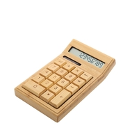 Compteur électronique écologique de bambou Compteur Fonction standard 12 chiffres solaire et batterie double alimenté pour le magasin de détail de l