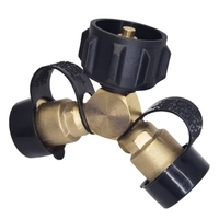 Connecteur de gaz propane pour bouteille de propane 20lb en laiton massif séparateur en Y réservoirs de gaz adaptateur de tuyau pour camping en plein air/cuisine/barbecue