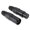 Connecteur de XLR de 3 bornes 1 mâle 1 accessoires de fil de connexion de signal femelle