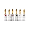 Connecteurs de prise audio jack en or 24 carats Connecteurs jack audio à double vis Jack de haut-parleur pour plaque murale de haut-parleur 16 paires (32PCS)