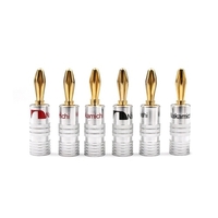 Connecteurs de prise audio jack en or 24 carats Connecteurs jack audio à double vis Jack de haut-parleur pour plaque murale de haut-parleur 16 paires (32PCS)