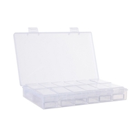 Conteneurs de stockage en plastique de boîte de rangement de diamant clair 24 grilles