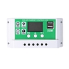 Contrôleur de charge solaire 30 A 12/24 V PWM Contrôleur de panneau solaire Batterie Régulateur intelligent avec double port USB Paramètre réglable Affichage LCD Réglage de la minuterie