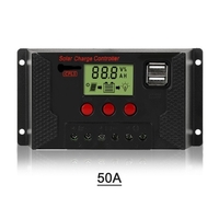 Contrôleur de charge solaire 50A,  contrôleur de panneau solaire 12V / 24V régulateur de batterie de panneau solaire réglable d