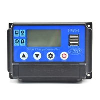 Contrôleur de charge solaire Double affichage LCD USB Régulateur de panneau de cellules solaires automatique Régulateur intelligent PWM avec USB 5V 2.5A