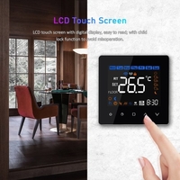 Contrôleur de température numérique Wi-Fi Smart Thermostat 5A pour eau/chaudière à gaz APP Télécommande Commande vocale Hebdomadaire Programmable Thermostats avec écran tactile LCD pour bureau à domicile 86x86mm