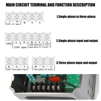 Contrôleur de vitesse de fréquence VFD universel 2.2KW 12A 220 V AC moteur monophasé en triphasé onduleur Variable AT1-2200S