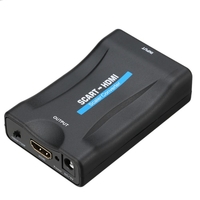 Convertisseur 1080p péritel vers HD Convertisseur analogique vers numérique Convertisseur audio vidéo Upscaler 21Pin 60Hz pour NTSC PAL Décodeur HDTV
