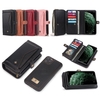 Convient pour iPhone11 Pro MAX étui en cuir pour téléphone portable 8plus multi-fonction portefeuille à fermeture à glissière à trois volets étui magnétique noir iPhone11 6, 1 pouces