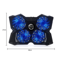 COOL USB FROID Slim Flat Notebook Laptop Cooler Cooling Pad Radiateur avec LED Quatre ventilateurs pour 17inch Laptop Gaming Daily utilisation Propulsé