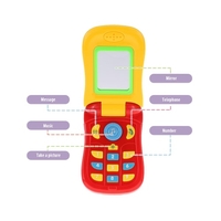 Coolplay Colorful Toy Phone Baby Music Cellular flip Diary Case Cover Musical Mobile Phone Mobile Intellecture Enlightment Toy avec des lumières et un miroir