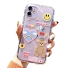 Coque en TPU souple transparente avec conception de dessin animé mignon Housse de protection complète pour téléphone portable anti-dérapant Little Bear Flower Cherry Back Cover Bumper Antichoc Cover For iphone