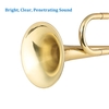 Cor de cavalerie trompette plaqué or en laiton C Bugle Call avec embouchure Instrument de musique pour débutants School Band Military Orchestra (18, 7 pouces)
