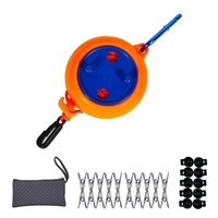 Corde à linge portable avec pinces à linge et boutons fixes Corde à linge rétractable de voyage coupe-vent Ligne de séchage de vêtements résistante