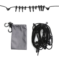 Corde suspendue en plein air de 5 mètres avec crochets Corde à vêtements de camping polyvalente pour la randonnée en camping