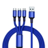 Cordon de charge 3-en-1 Cordon de charge USB universel tressé en nylon compatible avec les appareils i-Product/Type-C/Micro USB,  Rouge