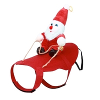 Costume de Père Noël à cheval sur le chien Vêtements pour animaux de compagnie de Noël