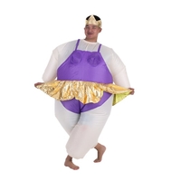 Costume Mignon Adulte gonflable Ballerina Costume Fat pour les femmes / hommes Air Fan Coup Exploité Up Halloween Party Fancy Jumpsuit Outfit