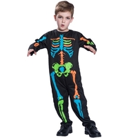 Costume unisexe enfant bébé Halloween combinaison squelette coloré