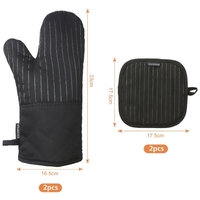 Coton Mitaines de four en silicone résistant à la chaleur,  gants de barbecue antidérapants,  gants de cuisine,  maniques,  1 paire de gants de cuisine,  2 pots