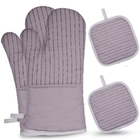 Coton Mitaines de four en silicone résistant à la chaleur,  gants de barbecue antidérapants,  gants de cuisine,  maniques,  1 paire de gants de cuisine,  2 pots