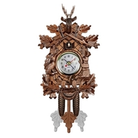 Coucou Horloge Murale Oiseau Bois Décorations Suspendues pour Home Cafe Restaurant Art Vintage Chic Swing Salon Style 1