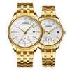 Couple montres CHENXI montre à quartz montre-bracelet de mode avec bande en acier inoxydable pointeur lumineux 3ATM étanche pour les amoureux"idiens et d
