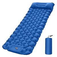Coussin de couchage gonflable à pied imperméable portatif extérieur avec oreiller d