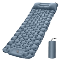 Coussin de couchage gonflable à pied imperméable portatif extérieur avec oreiller d