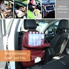 Coussin de siège arrière auto en cuir PU avec organisateur de siège arrière pour enfants,  vin rouge