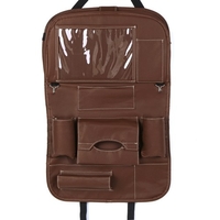 Coussin de siège arrière auto en cuir PU avec organisateur en cuir PU
