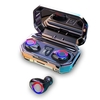 Écouteurs BT 5.0 avec étui de chargement Écran LED Commande tactile Basses profondes Connexion automatique Fonction de lampe de poche Chargez le téléphone,  Noir