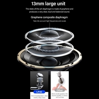 Écouteurs de sport semi-intra-auriculaires pour casque Lenovo LP40 avec bobine mobile de 13 mm longue durée d