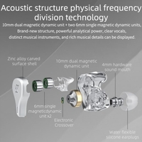 Écouteurs dynamiques à trois unités de type KZ DQ6 Écouteurs intra-auriculaires filaires avec son stéréo Écouteurs sport antibruit avec câble détachable pour périphériques d