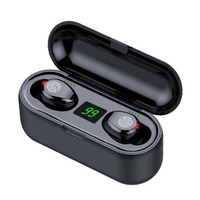 Écouteurs sans fil F9 True Écouteurs Bluetooth 5.0 TWS à contrôle tactile Casque de sport anti-transpiration 1200mAh Boîte de charge Affichage de l