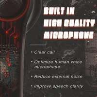 Écouteurs sans fil TS-200 BT5.0 avec microphone couplage automatique réduction du bruit contrôle tactile coque semi-transparente