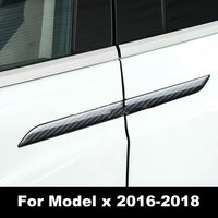 Couvercle de poignée de porte Autocollant protecteur en fibre de carbone véritable 3D pour modèle Tesla x 2016-2018