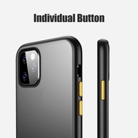 Couverture de téléphone portable 5.8 légère,  imperméable,  micro-givrée,  dos transparent,  anti-empreintes digitales,  ne jaunit pas avec le bord rouge Bouton noir pour I-phone 11