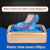 Couvre-chaussures Couvre-chaussures jetables en plastique épais pour distributeur de couvre-chaussures 100 pcs Bleu