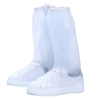Couvre-chaussures imperméables Couvre-bottes de pluie réutilisables Protecteur de jambe haute en PVC Pliable transparent et facile à porter Galoches Couvre-chaussures à ouverture longue à glissière pour hommes femmes