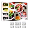 Écran de projecteur de 60 pouces 4:3 HD 4K Pliable Portable Double face Projection Anti-plis Rideau d