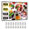 Écran de projecteur de 60 pouces 4:3 HD 4K Pliable Portable Double face Projection Anti-plis Rideau d