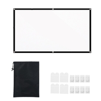 Écran de projection 16: 9 écran de projecteur portable HD écran mural blanc épais pliable avec sac de transport pour cinéma maison extérieur